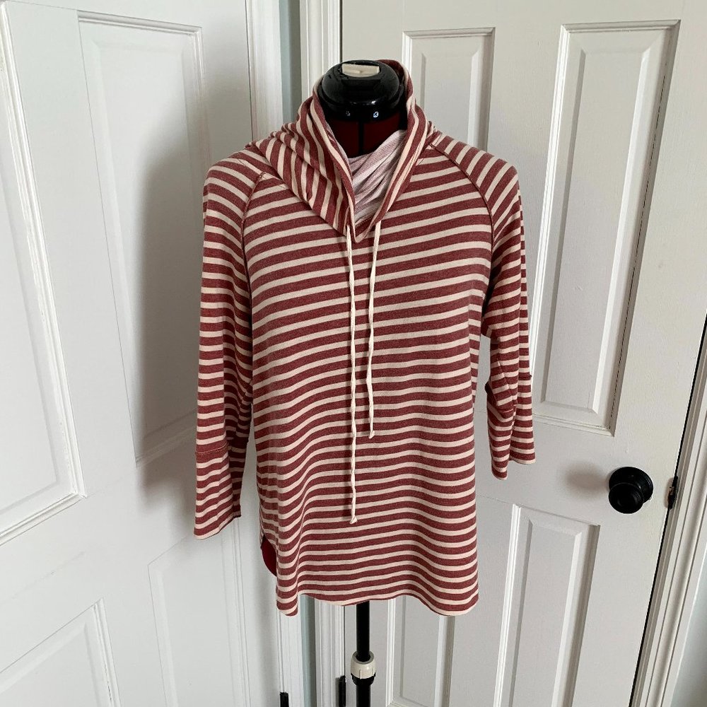 Red and White stripped light pull-over